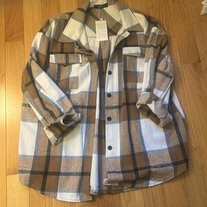 Brown flannel Shacket